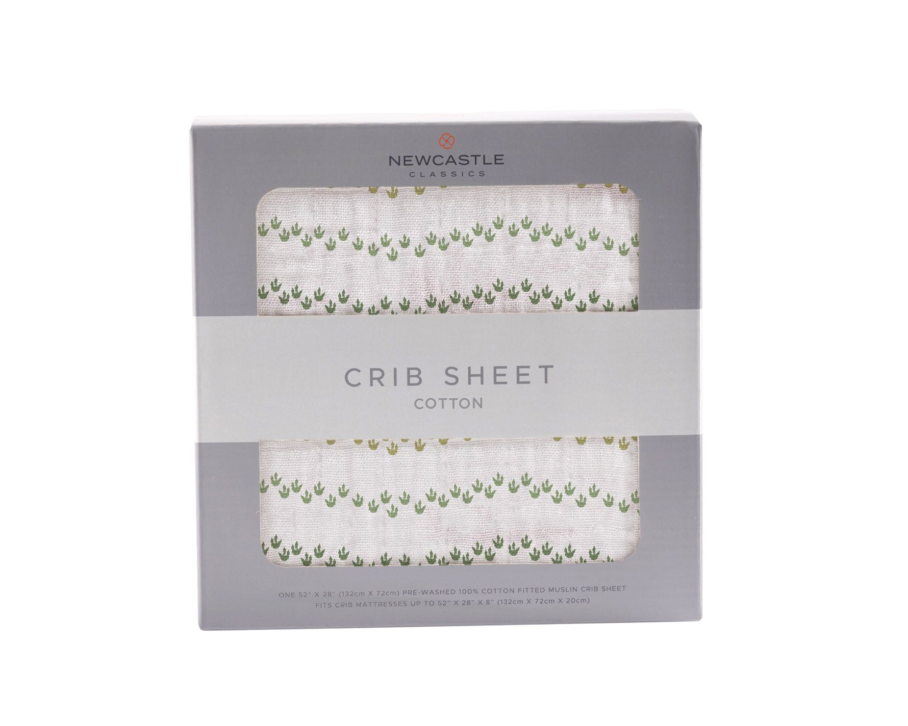 Newcastle Classics Dino Feet Cotton Muslin Crib Sheet Soft Breathable Bedding for Infants - Furniture > Baby & Toddler Furniture > Cribs & Toddler Beds Cotton Crib Sheet