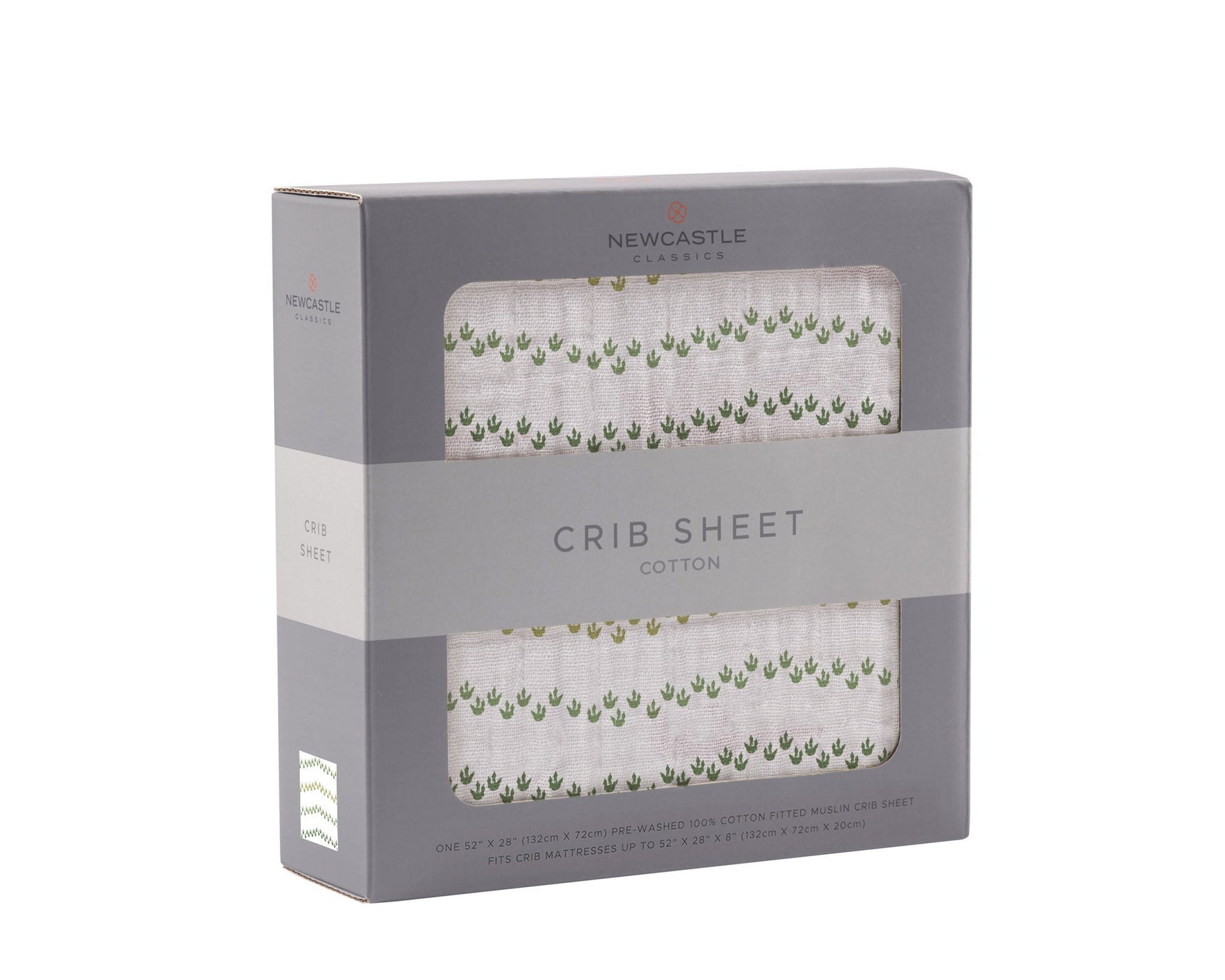 Newcastle Classics Dino Feet Cotton Muslin Crib Sheet Soft Breathable Bedding for Infants - Furniture > Baby & Toddler Furniture > Cribs & Toddler Beds Cotton Crib Sheet