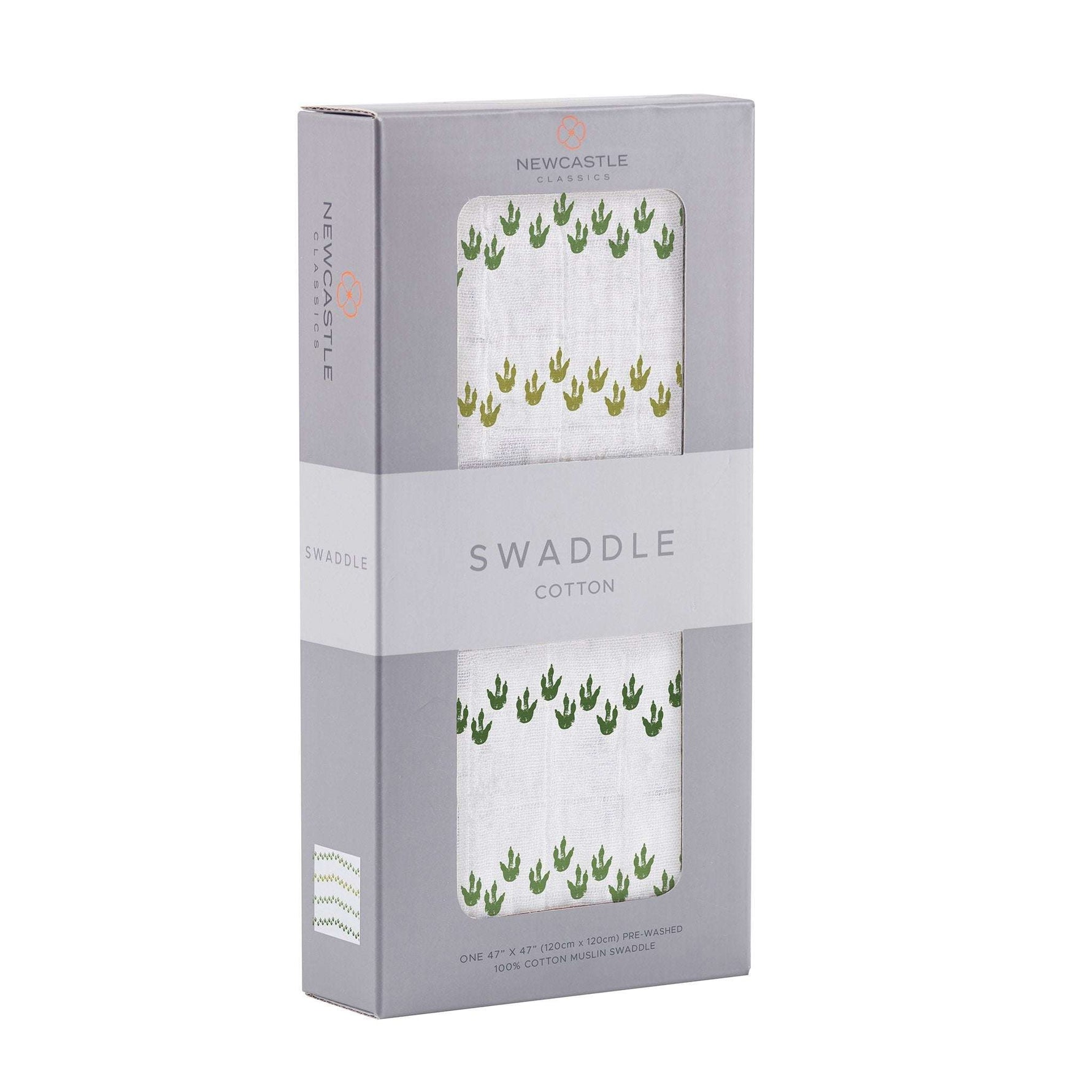 Newcastle Classics Dino Feet Cotton Muslin Swaddle Blanket with Breathable Comfort for Babies - Baby & Toddler > Swaddling & Receiving Blankets > Swaddling Blankets Cotton Swaddle