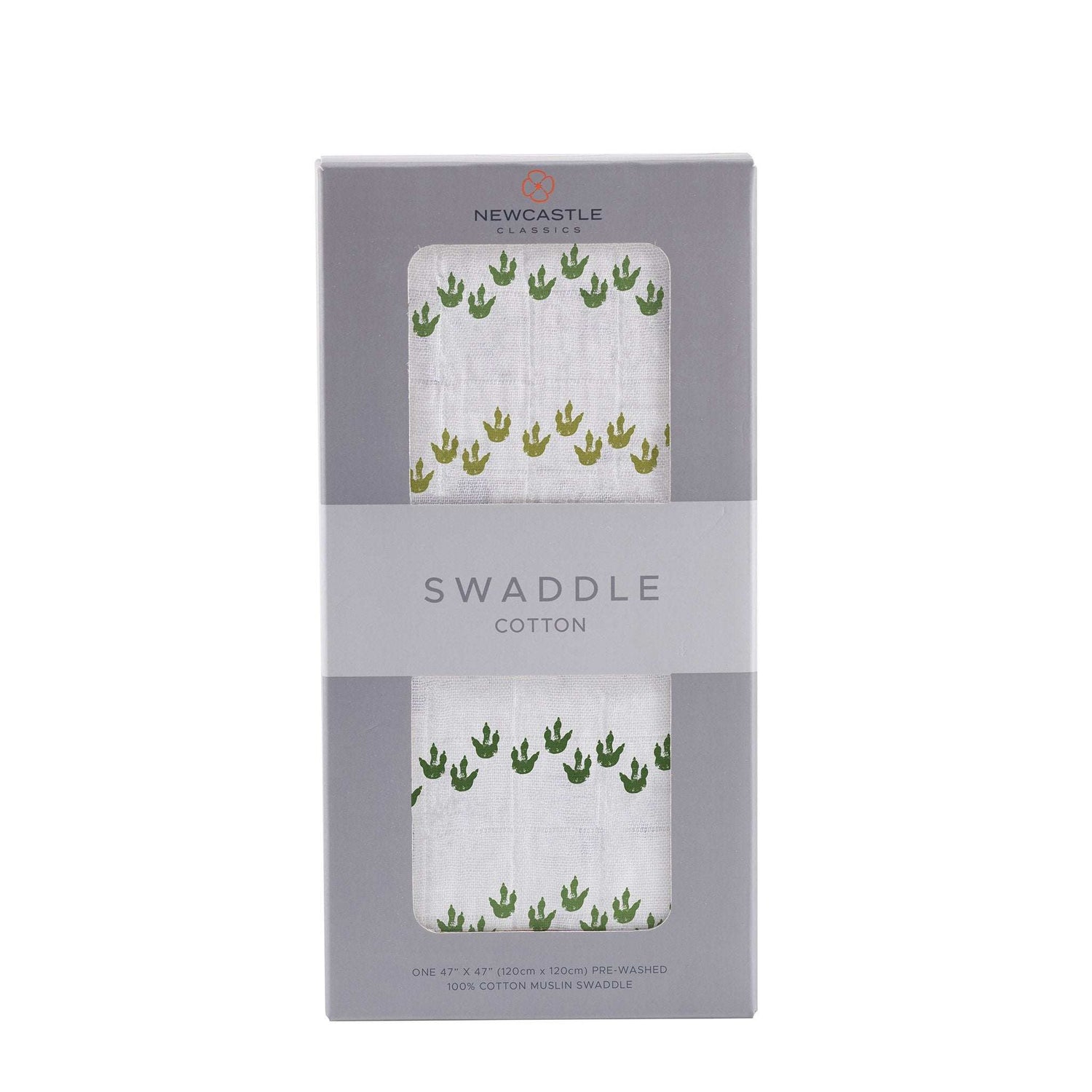 Newcastle Classics Dino Feet Cotton Muslin Swaddle Blanket with Breathable Comfort for Babies - Baby & Toddler > Swaddling & Receiving Blankets > Swaddling Blankets Cotton Swaddle