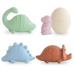 Mushie Dino Mold Free Bath Play Set with Soft Silicone Dinosaurs and Egg - 