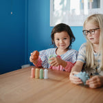 Mushie Dino Mold Free Bath Play Set with Soft Silicone Dinosaurs and Egg - 