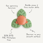Mushie Dino Suction Spinner Toy for Kids with 100 Percent Food Grade Silicone Leaves - Everetts Place Boutique - 