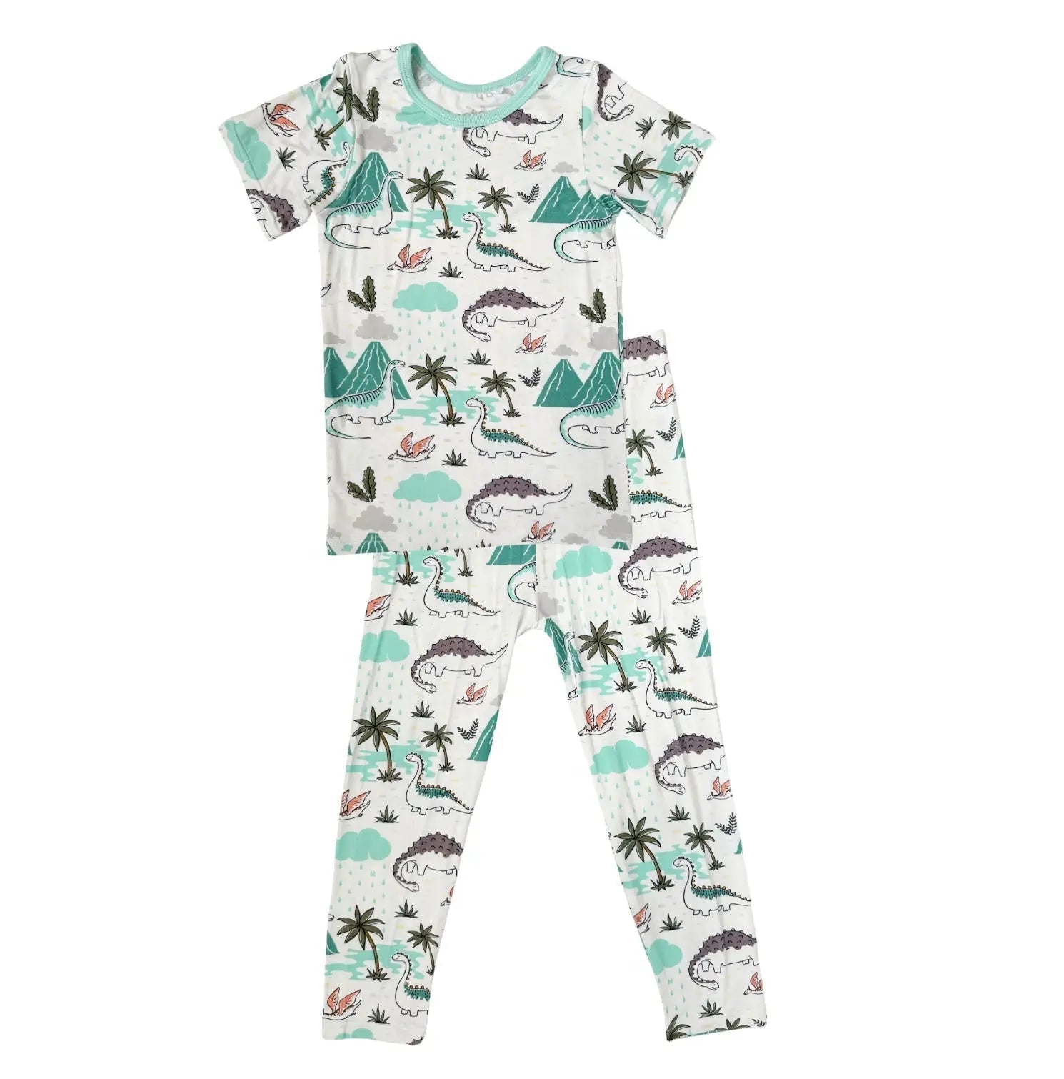 Bestaroo Dinomite Dreams Bamboo Pajama Set For Kids Super Soft Cozy Sleepwear - 