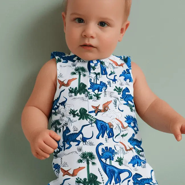 Sweet Bamboo Dinosaur Adventures Tank Romper - 