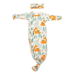 Three Little Tots Dinosaur Themed Newborn Knotted Gown - 