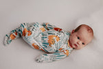 Three Little Tots Dinosaur Themed Newborn Knotted Gown - 
