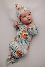 Three Little Tots Dinosaur Themed Newborn Knotted Gown - 