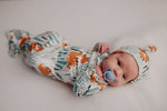 Three Little Tots Dinosaur Themed Newborn Knotted Gown - 