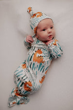 Three Little Tots Dinosaur Themed Newborn Knotted Gown - 