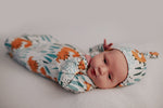Three Little Tots Dinosaur Themed Newborn Knotted Gown - 