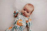 Three Little Tots Dinosaur Themed Newborn Knotted Gown - 