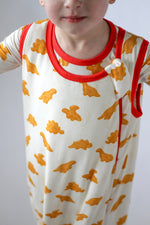 My First Roar Dinosaur Chicken Nugget Bamboo Pajamas | Kids 18M–5T by Rayn’s Tiny Stitches