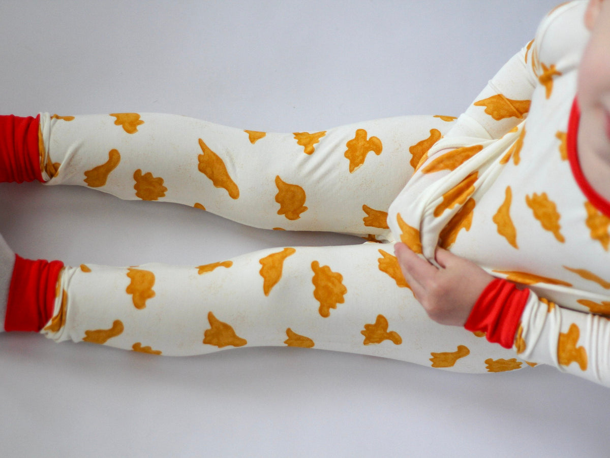 My First Roar Dinosaur Chicken Nugget Bamboo Pajamas | Kids 18M–5T by Rayn’s Tiny Stitches