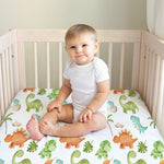Honey Lemonade Dinosaurs Fitted Crib Sheet - 