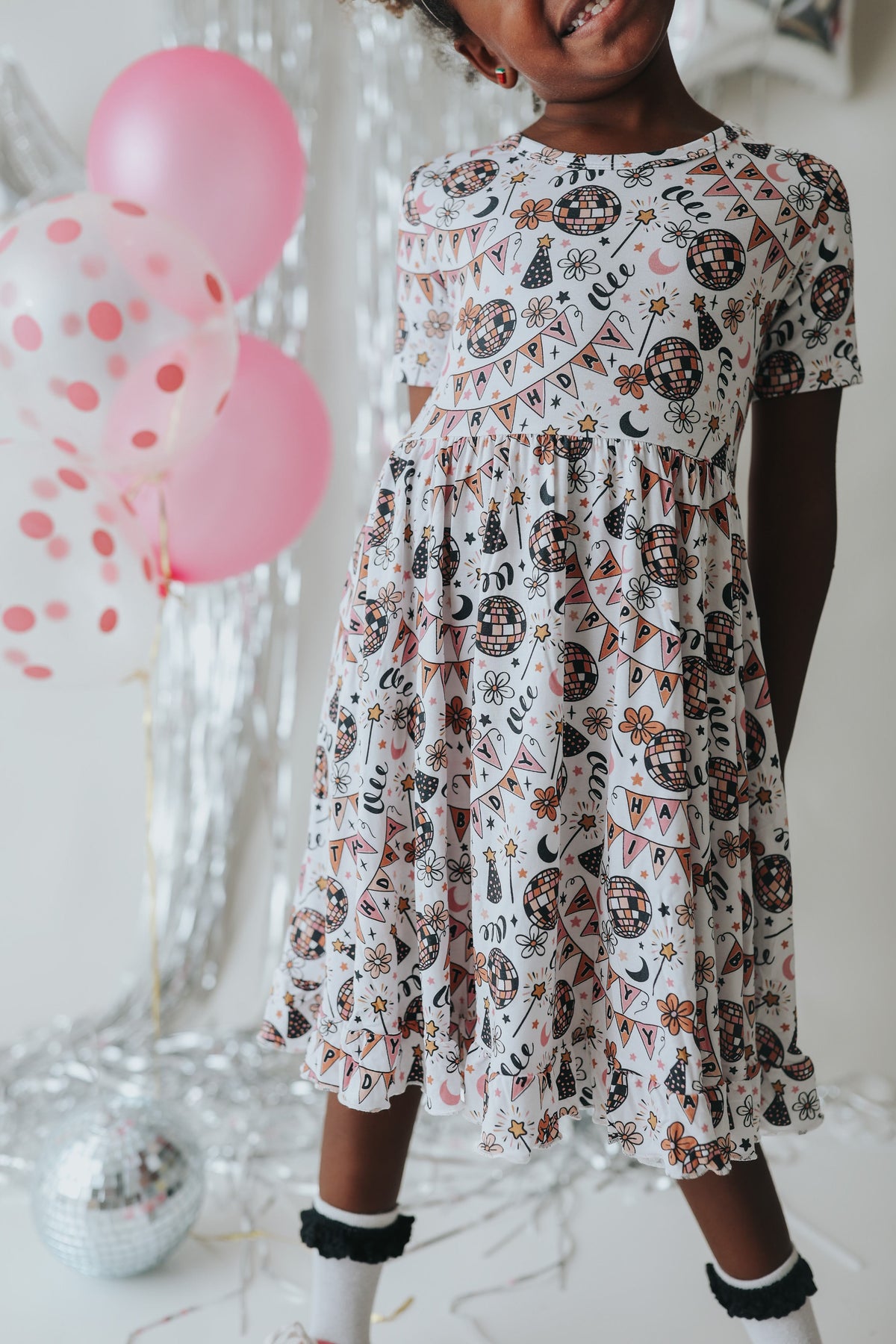 DREAM BIG LITTLE CO DISCO BIRTHDAY GIRL DREAM RUFFLE DRESSEveretts Place