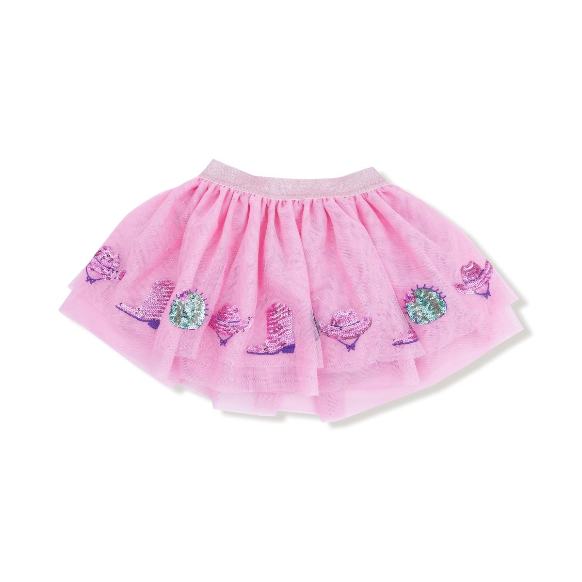 Angel Dear Disco Cowgirl Tutu Skirt With Sequin Boots And Cacti - Everetts Place Boutique - 