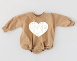 Little Joy Co. Distressed Heart Sweatshirt Romper - more colors - 
