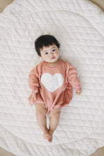 Little Joy Co. Distressed Heart Sweatshirt Romper - more colors - 