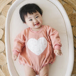 Distressed Heart Sweatshirt Romper - more colors - Sleeve, Baby & Toddler Clothing, Skin, Child, Infant | Everetts Place