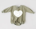 Little Joy Co. Distressed Heart Sweatshirt Romper - more colors - 