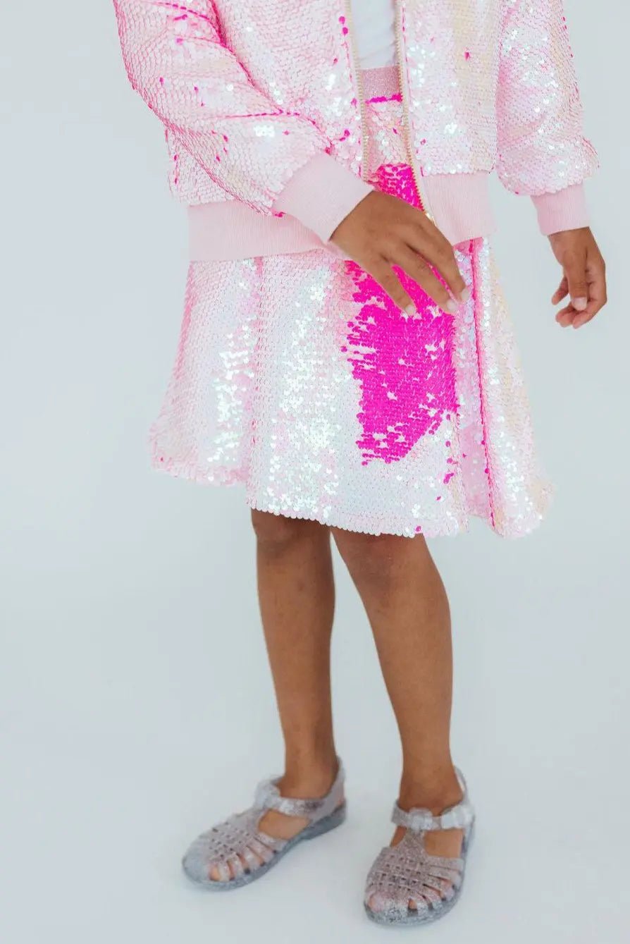 Diva Pink Flip Sequin Twirl Skort - Pink, Glitter, Fashion design, Embellishment, Sandal | Everetts Place