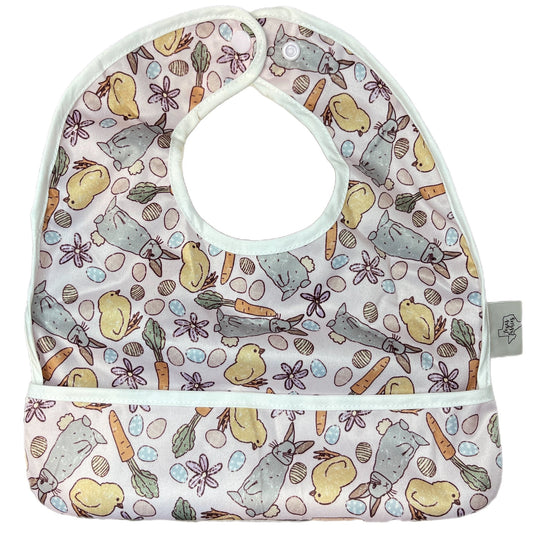 Don't Worry Be Hoppy Flip Bib With Pocket Machine Washable Water Resistant Baby Bib Texas Tushies