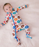 Bestaroo Donut Disturb Bamboo Baby Footie With Chicken Print And Two Way Zipper - 
