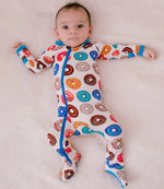 Bestaroo Donut Disturb Bamboo Baby Footie With Chicken Print And Two Way Zipper - 