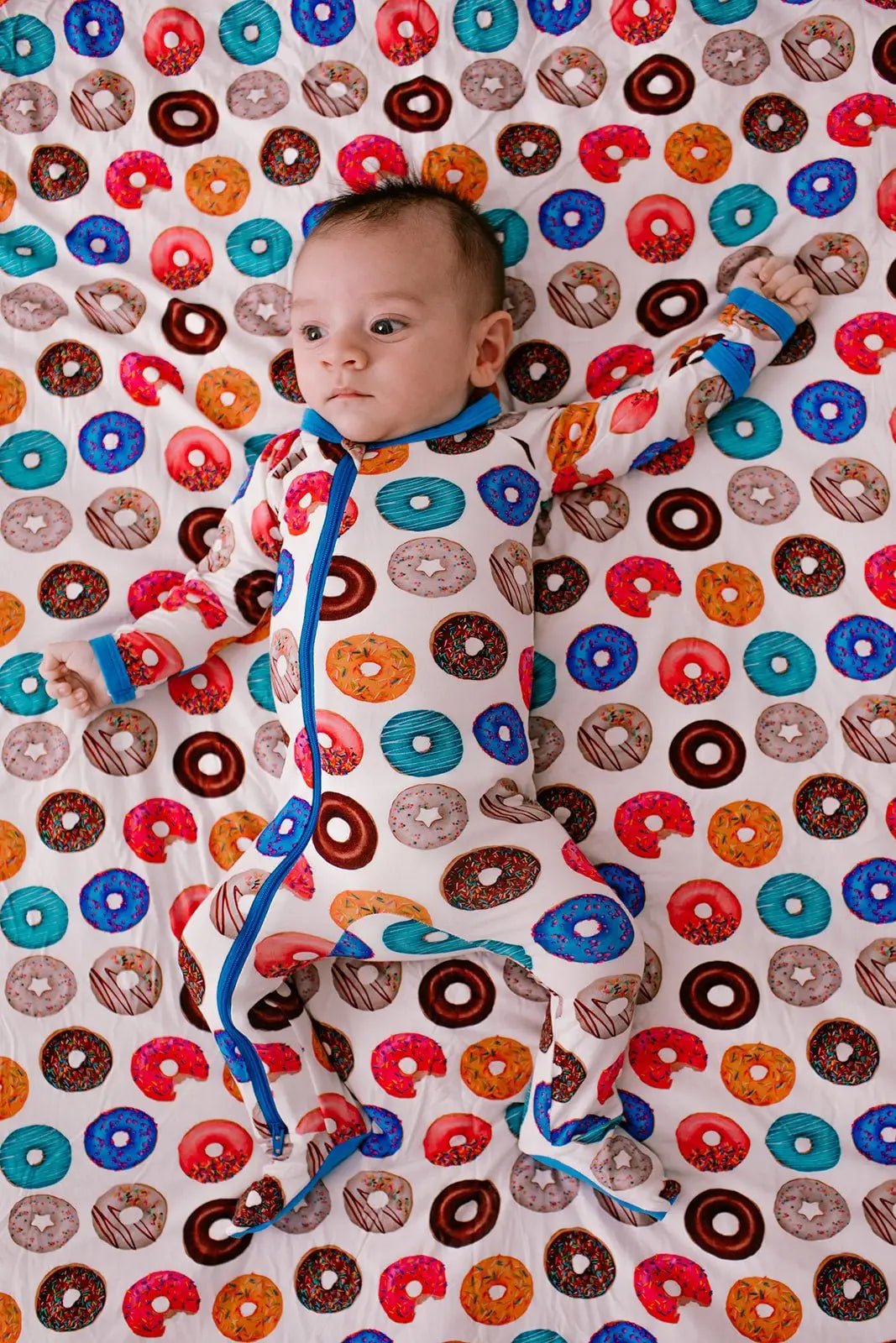 Bestaroo Donut Disturb Bamboo Baby Footie With Chicken Print And Two Way Zipper - 