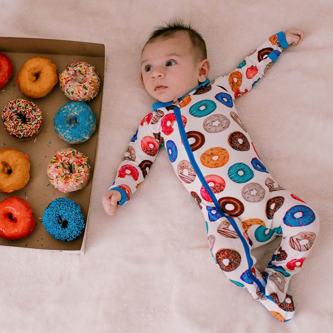 Bamboo Footie Pajamas - Donut Disturb Chicken Print