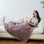 DOUBLE RUCHED FAUX FUR THROW BLANKETS Saranoni 