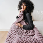 DOUBLE RUCHED FAUX FUR THROW BLANKETS Saranoni 
