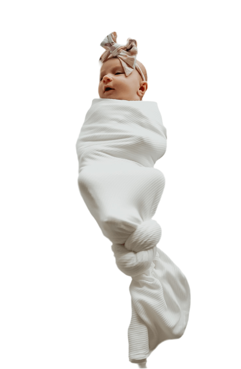 Little Mae & Co Dove Ribbed Stretch Swaddle Baby Blanket For Newborns - Everetts Place Boutique - 
