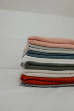 Little Mae & Co Dove Ribbed Stretch Swaddle - 