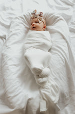 Little Mae & Co Dove Ribbed Stretch SwaddleEveretts Place