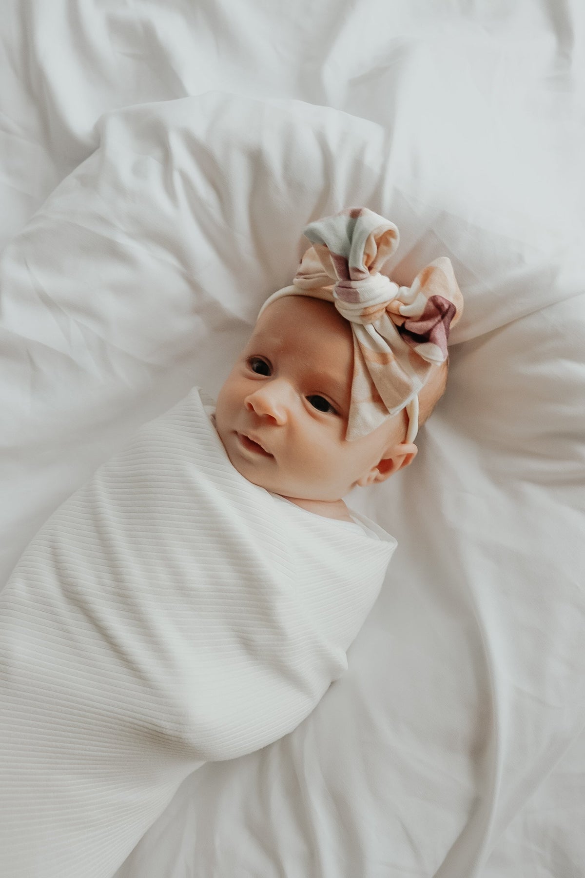 Little Mae & Co Dove Ribbed Stretch SwaddleEveretts Place