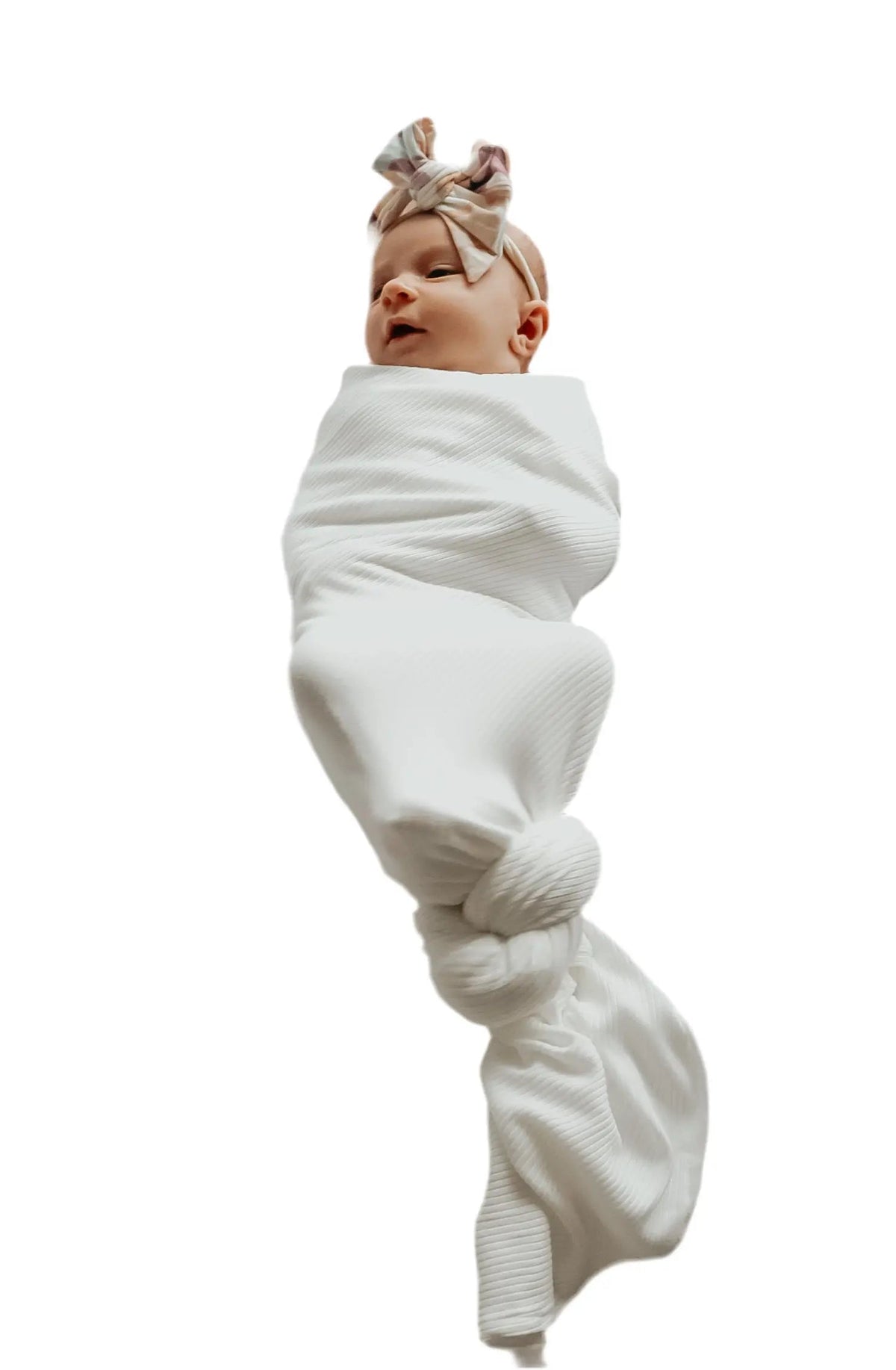 Little Mae & Co Dove Ribbed Stretch Swaddle - 