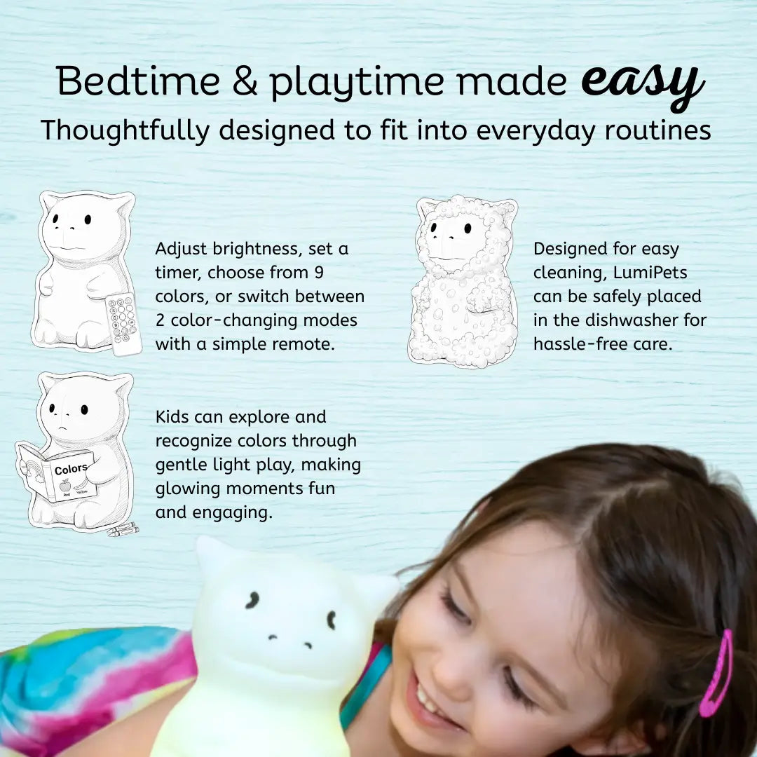 Lumieworld Dragon Night Light For Kids Silicone Dragon Lamp LumiPets Nursery Night Light - 