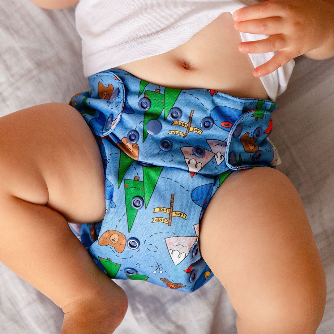 Animals and Insects: Essentials Pocket Cloth Diaper with Athletic Wicking Jersey, Grows with your Baby - Everetts Place Boutique - Pocket Diaper