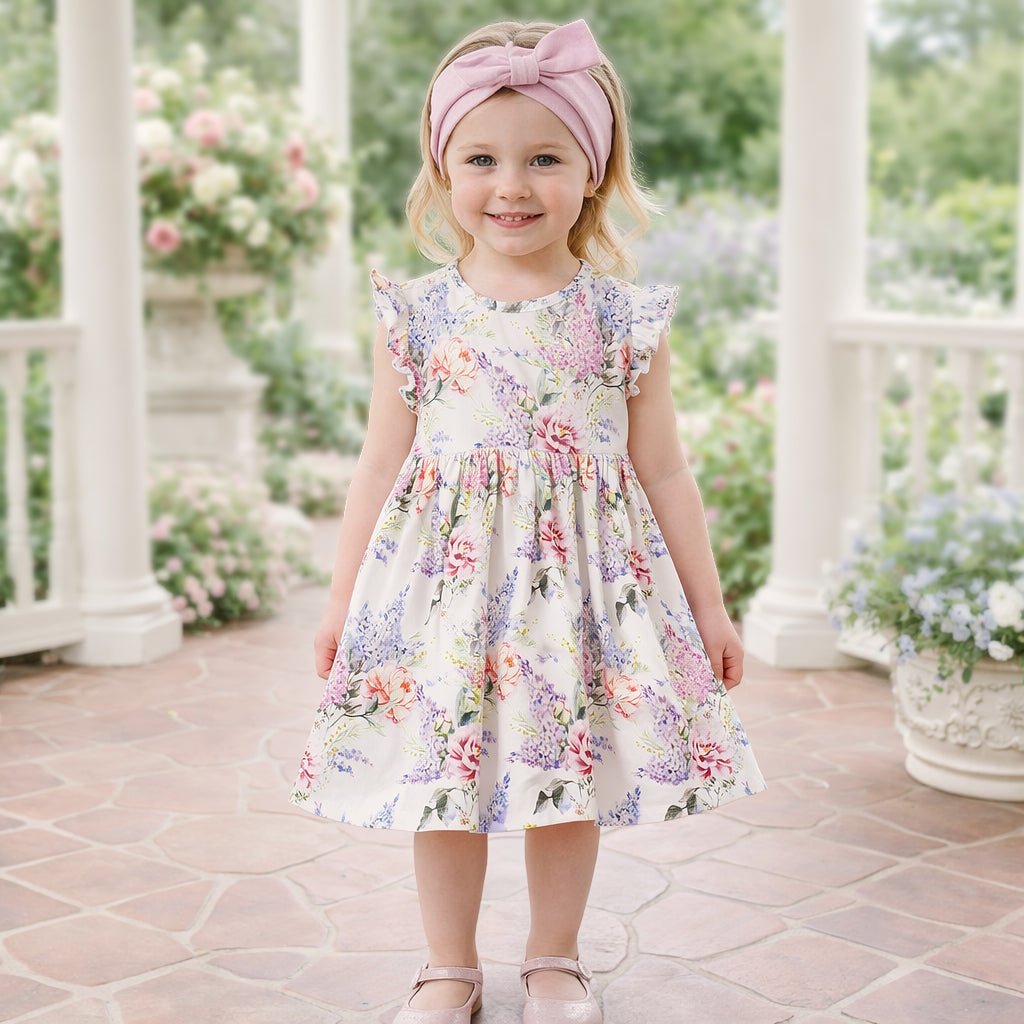 Tesa Babe Dream Blossom Bamboo Baby Toddler Dress - Watercolor FloralEveretts Place