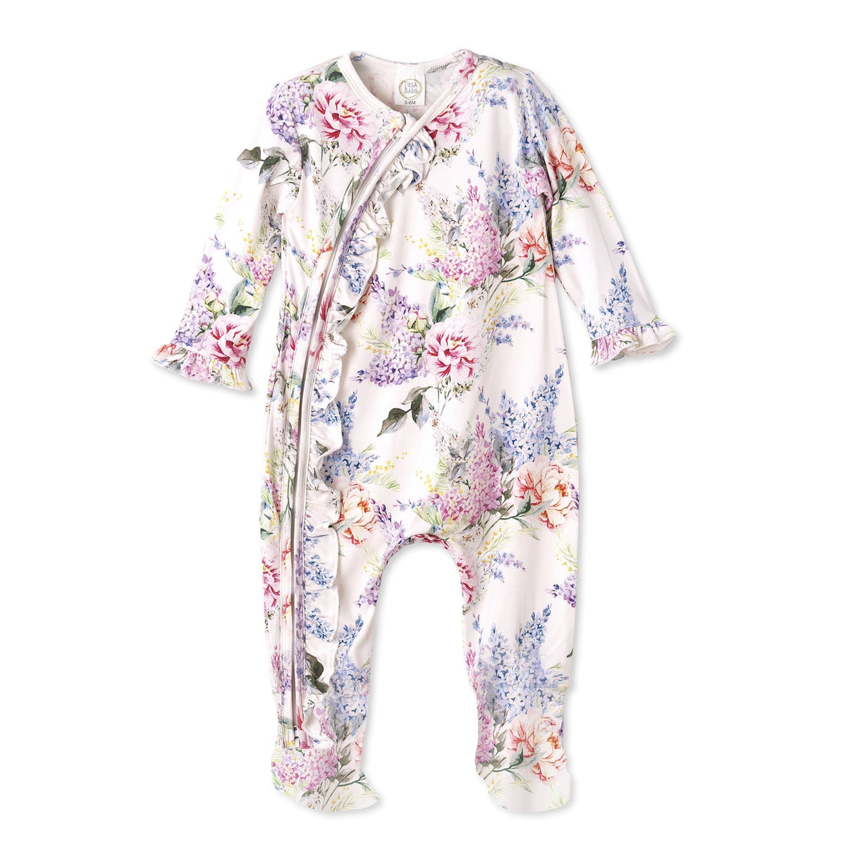 Tesa Babe Dream Blossom Soft Bamboo Baby Girl Floral Zipper RomperEveretts Place
