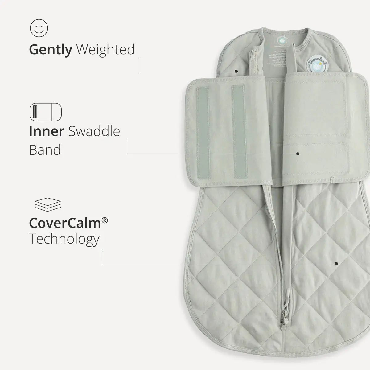 Dreamland Baby Dream Weighted Sleep Swaddle with CoverCalm Technology for Newborns - 