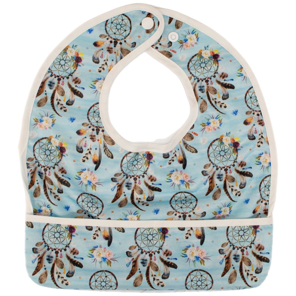 Texas Tushies Dreamer Baby Bib with Water Resistant Pocket for Mess - Free Mealtime - 
