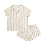 Dreamlet Dreamlet Bow Blossom Womens Short Sleeve Bamboo Pajama Set - Everetts Place Boutique - 