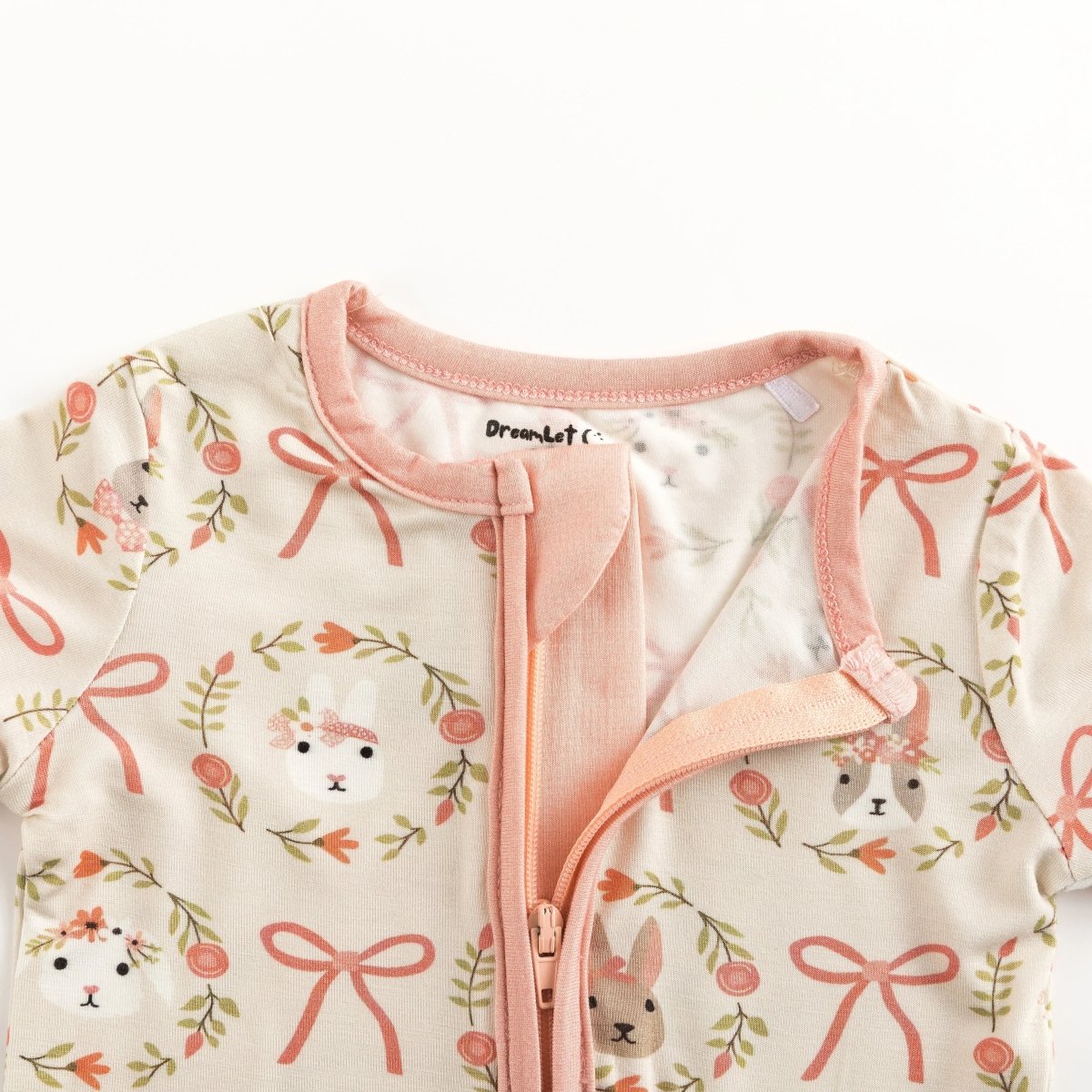Dreamlet Dreamlet Bows And Bunnies Baby Romper Bamboo Viscose - Everetts Place Boutique - 