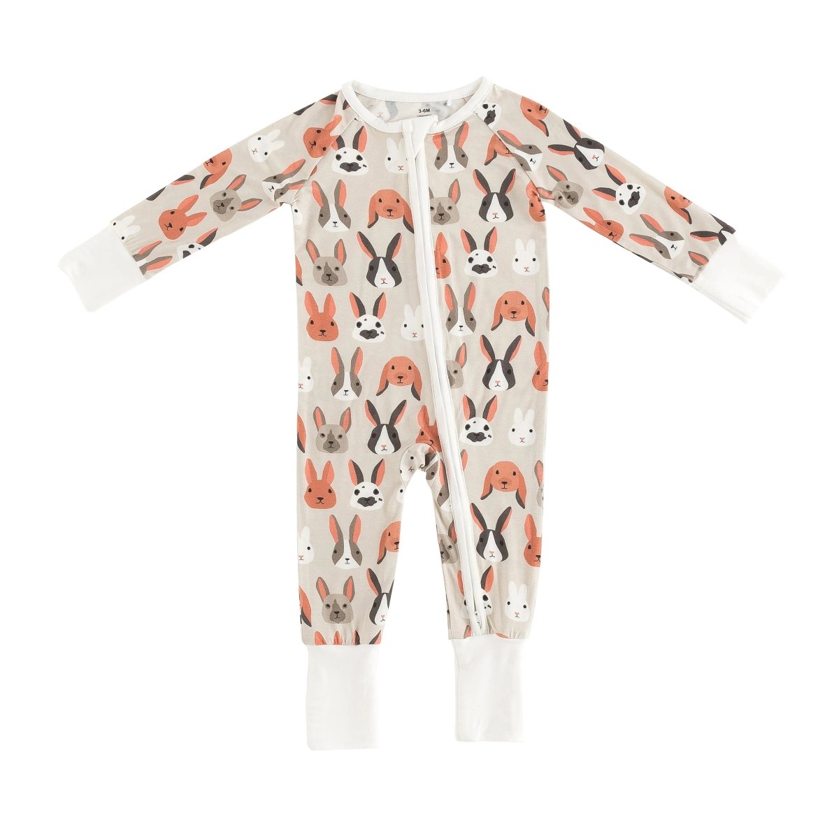 Dreamlet Dreamlet Bunny Crew Convertible Zip Footies Bamboo - Everetts Place Boutique - 