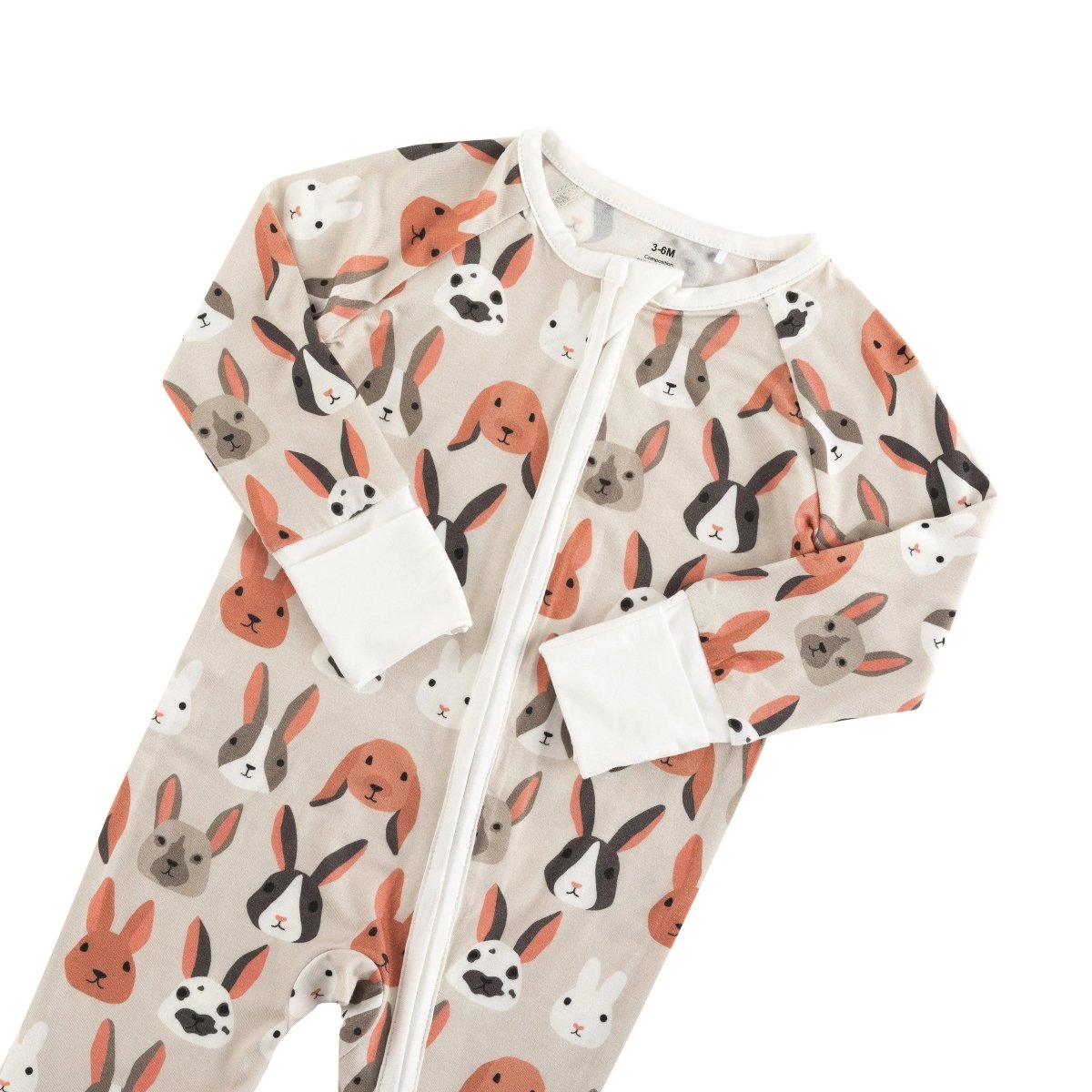 Dreamlet Dreamlet Bunny Crew Convertible Zip Footies Bamboo - Everetts Place Boutique - 
