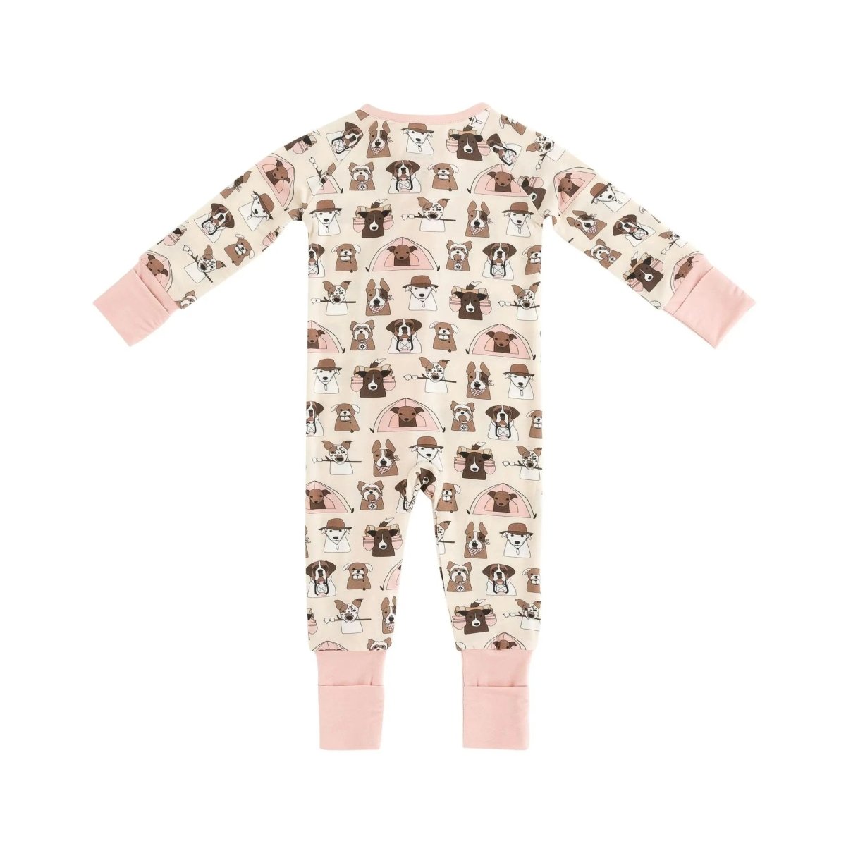 Dreamlet Dreamlet Camp Paws Convertible Zip Footies Pink For Babies - Everetts Place Boutique - 