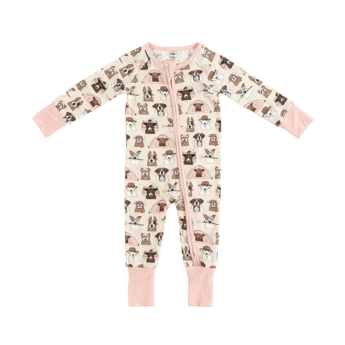 Dreamlet Dreamlet Camp Paws Convertible Zip Footies Pink For Babies - Everetts Place Boutique - 